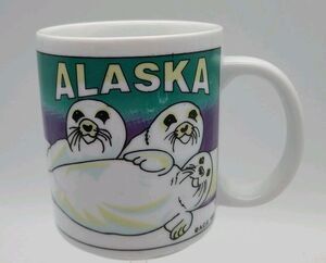 vtg Alaska Seal Pups Baby Seals Coffee Mug Cup